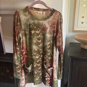 Cato Multicolor Camouflage Long Sleeve Top